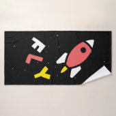 Rocket - Rouge & Jaune Pop Art Abstrait. FLY! (Serviette de bain)