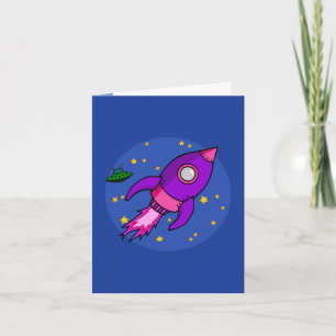 Rocket roze paars Note Card Kaart