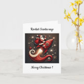 Rocket Santa Christmas-Kaart Kaart (Gele Bloem)