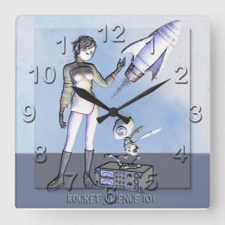 Rocket Science 101 Wall Clock Vierkante Klok
