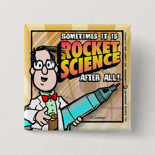 Rocket Science Vierkante Button 5,1 Cm