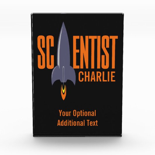 Rocket Scientist aangepaste naam blok award (Voorkant)