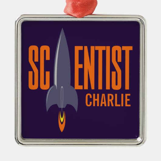 Rocket Scientist, ornament met aangepaste naam (Voorkant)