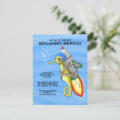 Rocket Seahorse Invitation Anniversaire (Debout devant)