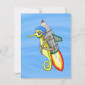 Rocket Seahorse Invitation Anniversaire (Dos)