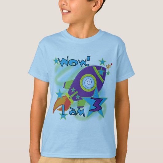 Rocket Ship 3rd Verjaardag T-shirts en geschenken (Voorkant)