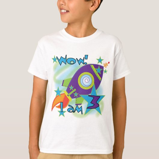 Rocket Ship 3rd Verjaardag T-shirts en geschenken (Voorkant)