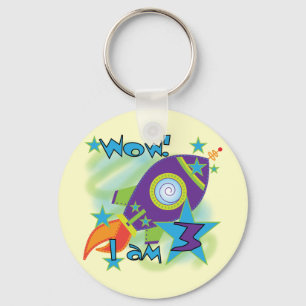 Rocket Ship 3rd Verjaardag T-shirts en geschenken Sleutelhanger
