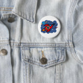 Rocket Ship 4th Birthday Ronde Button 5,7 Cm (In situ)