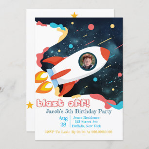 Rocket Ship Add Photo Birthday Party