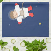 Rocket Ship Buitenruimte Kleine astronaut voor kin Theedoek (Gevouwen)