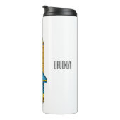 Rocket ship cartoon illustration thermosbeker (Geroteerd rechts)