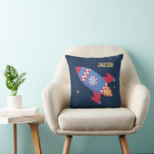 Rocket Ship Checkered, Space, Kinder Room Decor Kussen (Stoel)