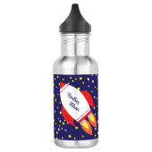 Rocket Ship Cute Kinder Water Fles met naam (Links)