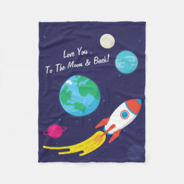 Rocket Ship Fleece Blanket