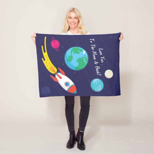 Rocket Ship Fleece Blanket Deken (In situ)