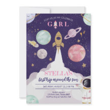 Rocket Ship Galaxy Invitation Anniversaire Pour Fi