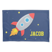 Rocket Ship in Buitengrens Room Pillowcase Kussensloop (Voorkant)