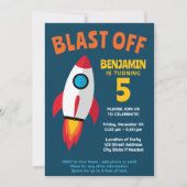 Rocket Ship - Instant Download Jongen Verjaardagsf Kaart (Voorkant)