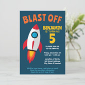 Rocket Ship - Instant Download Jongen Verjaardagsf Kaart (Staand voorkant)