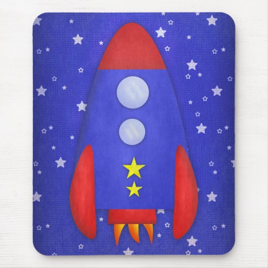 Rocket Ship Mousepad Muismat (Voorkant)