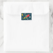Rocket Ship Ronde Sticker (Tas)