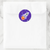 Rocket Ship Ronde Sticker (Tas)