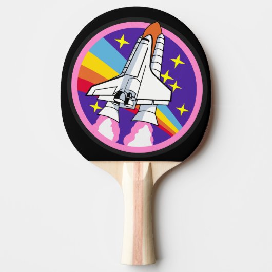 ROCKET SHIP SPACE RETRO PONG PADDLE TAFELTENNISBATJE (Voorkant)