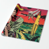 Rocket Ship X Sci Fi Comic Book Hoesje Cadeaupapier (Uitgerold)