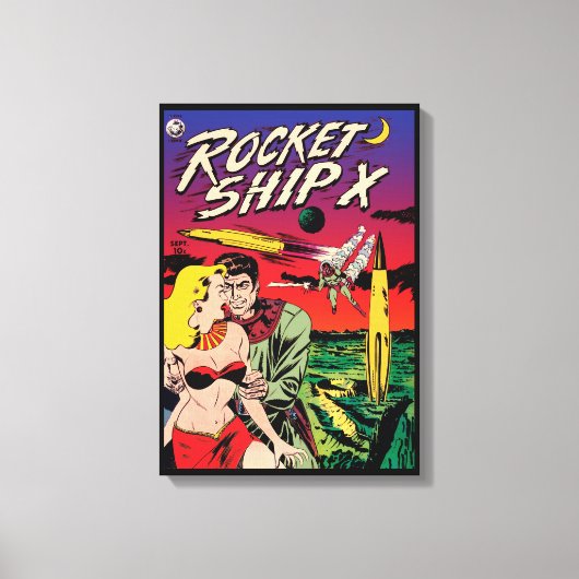 Rocket Ship X  Sci Fi Comic Book Hoesje Canvas Afdruk (Voorkant)