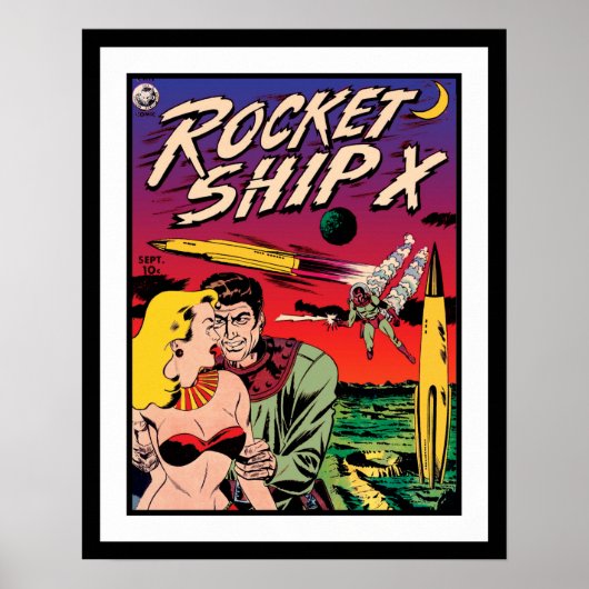 Rocket Ship X Sci Fi Comic Book Hoesje Poster (Voorkant)