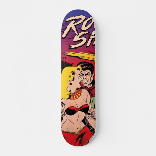 Rocket Ship X  Sci Fi Comic Book Hoesje Skateboard (Voorkant)