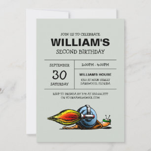 Rocket Snail Birthday Uitnodiging