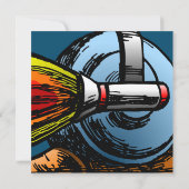 Rocket Snail Birthday Uitnodiging (Achterkant)