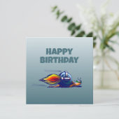 Rocket Snail Flat Birthday Kaart (Staand voorkant)