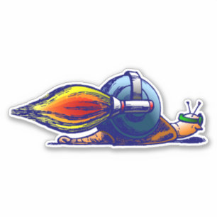 Rocket Snail op maat gesneden vinyl sticker