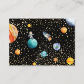 Rocket Space Diaper Raffle Card Black Baby Boy Informatiekaartje (Achterkant)