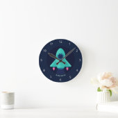 Rocket Spaceship Baby Boy Nursery Space Theme Name Ronde Klok (Huis)