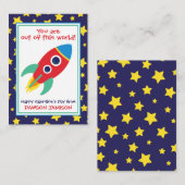 Rocket & Stars Cartes de classe Valentine's (Devant / Derrière)