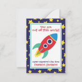Rocket & Stars Cartes de classe Valentine's (Devant)