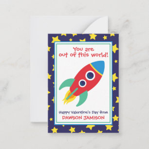 Rocket & Stars Cartes de classe Valentine's