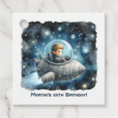 Rocket Toddler Space thema Verjaardagsfeestje Bedankjes Labels (Voorkant)
