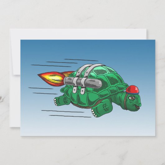 Rocket Turtle Verjaardag Dank u kaart (Achterkant)