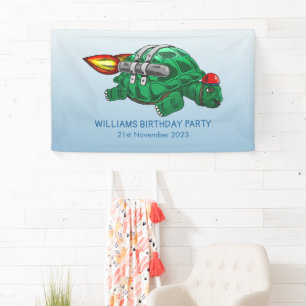 Rocket Turtle Verjaardag Spandoek