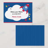 Rocket Valentine Cartes - Garçons Espace Extérieur (Devant / Derrière)