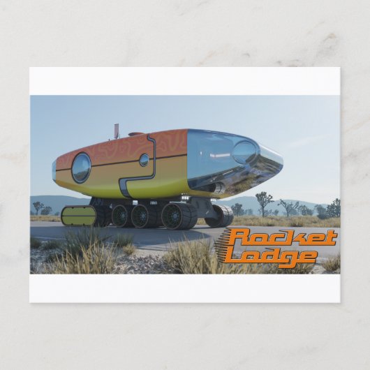 RocketLodge 3D Desert Road & Logo - Briefkaart (Voorkant)