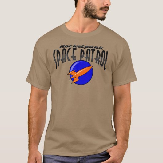 Rocketpunk Space Patrol Unisex Desert T-shirt (Voorkant)