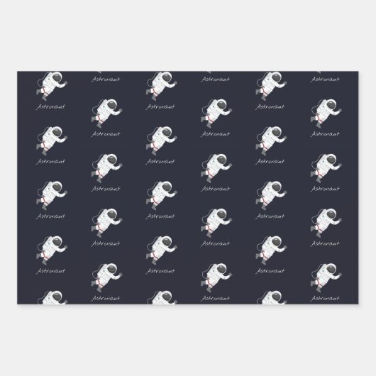 Rockets Solar System Astronaut Satelliet 3 stuk Inpakpapier Vel (Voorkant 2)