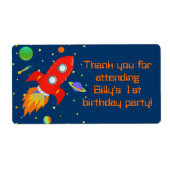 Rocketship Gift Favor Label (Voorkant)