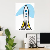 Rocketship Ready For Launch Poster (Bureau à domicile)